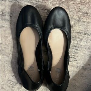 Women's Black Leather Flats